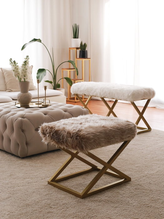 Atelier Del Sofa Capraz Pelush - Marrón y Dorado